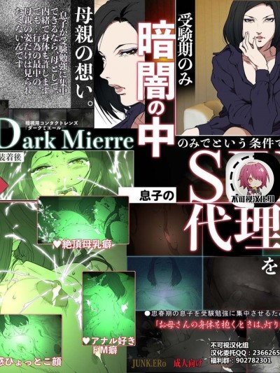【不可视汉化】 [JUNKセンター亀横ビル / SAYA PRODUCTS] きっつい性格の教育ママが、受験期のみ暗闇の中のみという条件で息子のセックス代理妻を务める话。[中国翻訳]
