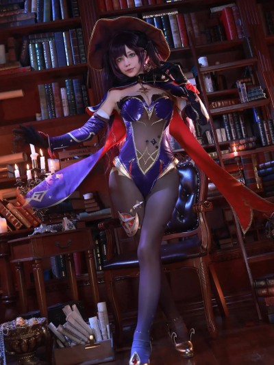 水淼aqua cosplay Mona – Genshin