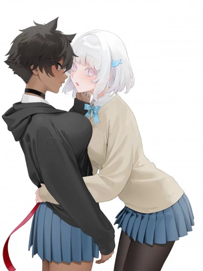 被叔叔的肉棒征服的jk百合 [无机咖啡酸个人汉化] [んがむらさん (お久しぶり)] 百合絶対ちん负けさせたい割り込みおじさんとJK